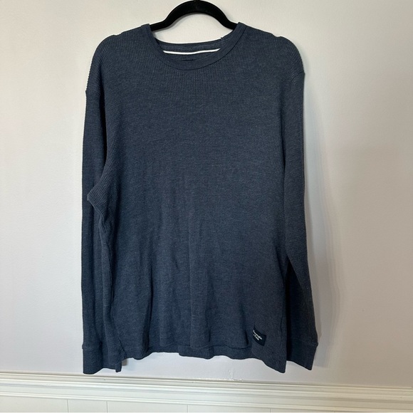 Abercrombie & Fitch Men’s Long Sleeve Dark Grey Waffle Knit Sweater Sz XXL GUC - Picture 2 of 8